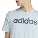 Kort�rmet T-shirt til M�nd Adidas Lin Sj Lysebl� #4