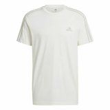 Kortrmet T-shirt til Mnd Adidas Essentials 3 Bandas Hvid L #1