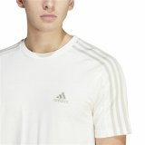 Kortrmet T-shirt til Mnd Adidas Essentials 3 Bandas Hvid L #4