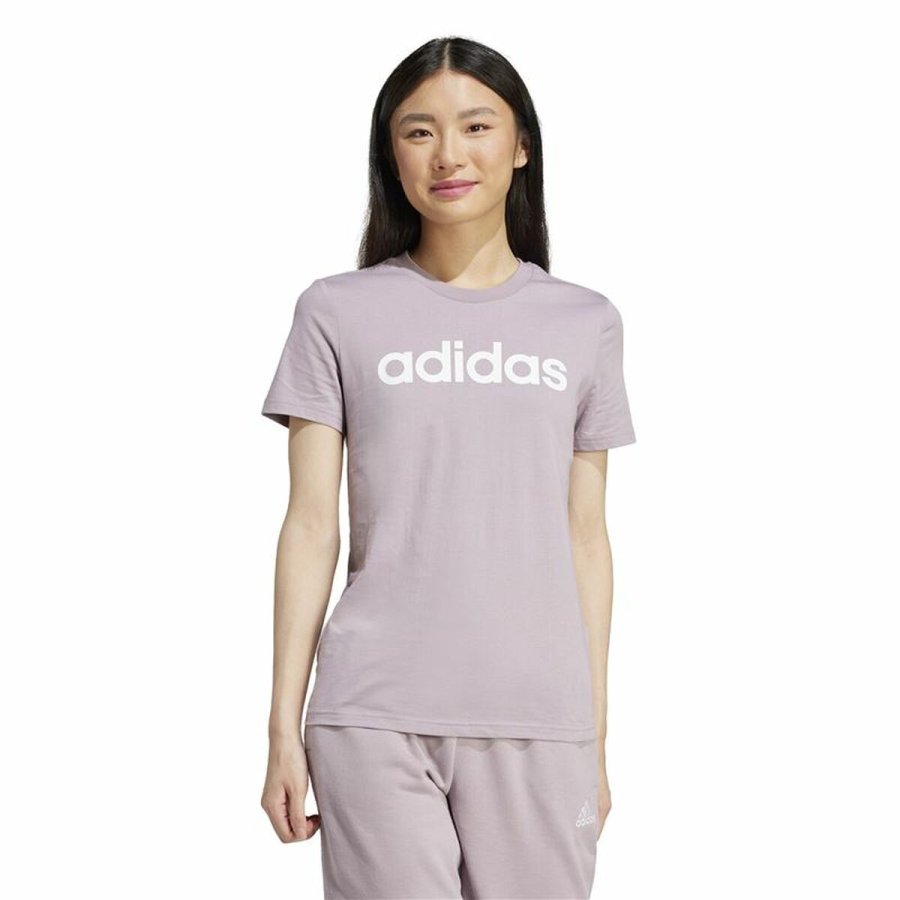 Kortrmet T-shirt til Kvinder Adidas Linear (XS) #2