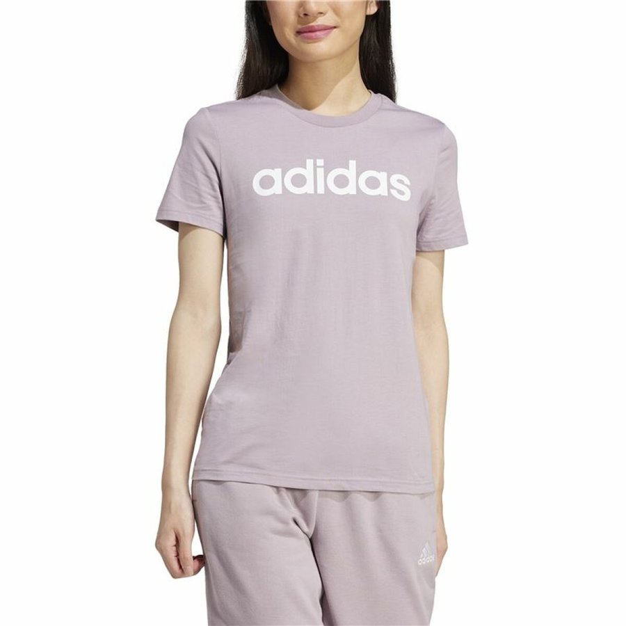 Kortrmet T-shirt til Kvinder Adidas Linear (XS) #3