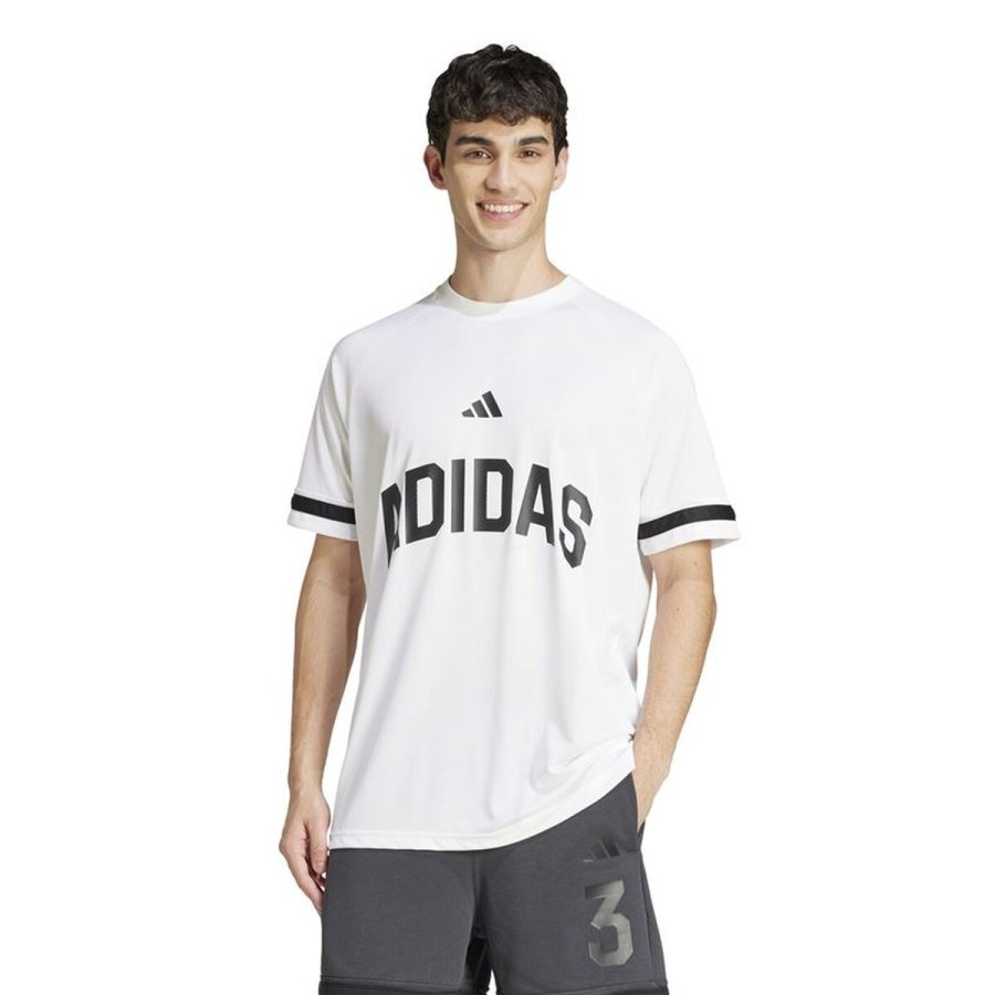 Kort�rmet T-shirt til M�nd Adidas Us Sport Hvid #2