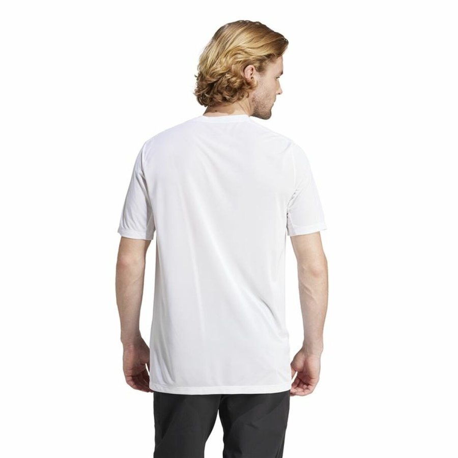 Kortrmet T-shirt til Mnd Adidas Mt Log Tech Hvid #3