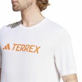 Kortrmet T-shirt til Mnd Adidas Mt Log Tech Hvid #5
