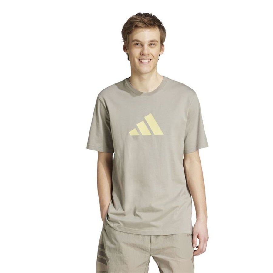 Kort�rmet T-shirt til M�nd Adidas Future Icons 3stripes Beige Lys brun #2