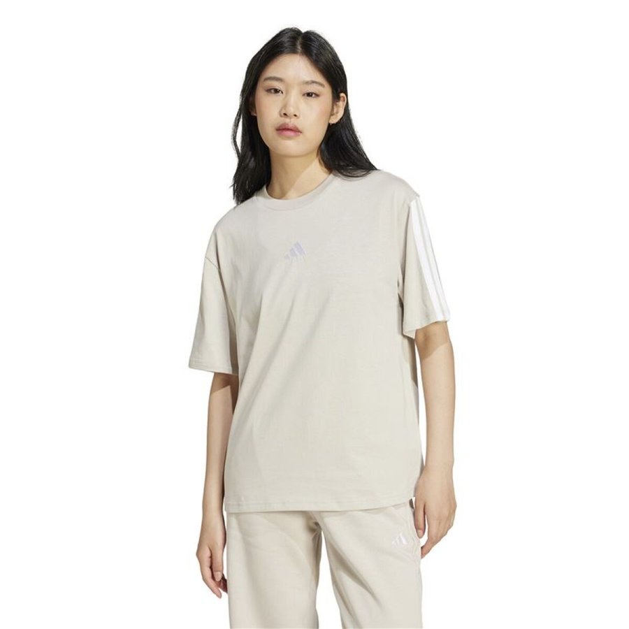 Kort�rmet T-shirt til Kvinder Adidas Beige #2