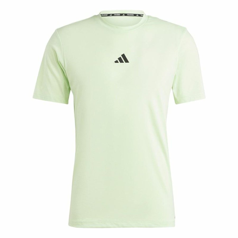 Kortrmet T-shirt til Mnd Adidas Essentials Wo Logo Limegrn #1