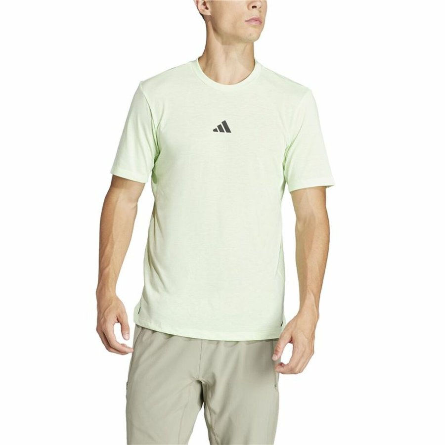 Kortrmet T-shirt til Mnd Adidas Essentials Wo Logo Limegrn #3