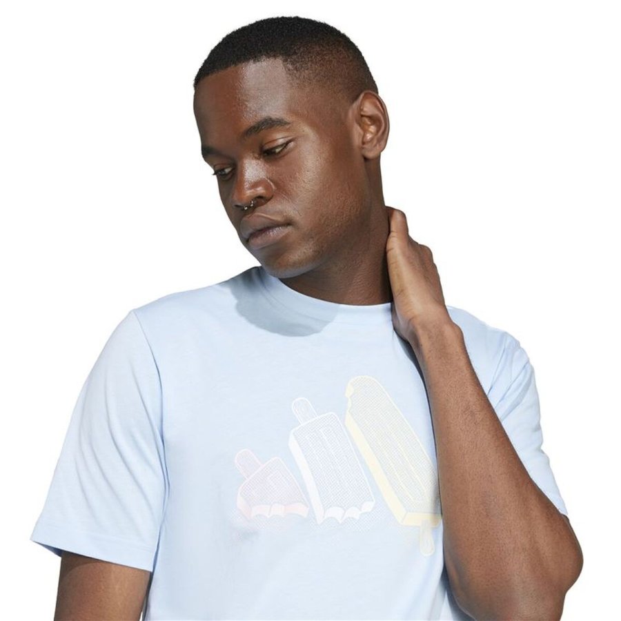 Kort�rmet T-shirt til M�nd Adidas Ice Lysebl� #4