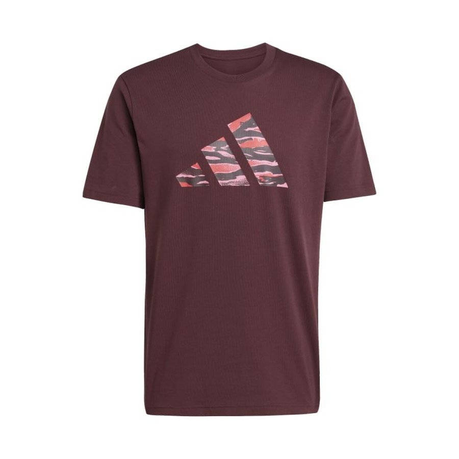 Kort�rmet T-shirt til M�nd Adidas M C CAMO LOGO T JI6769 R�dbrun #1