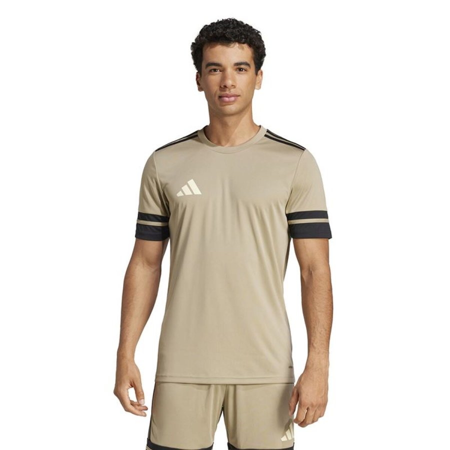 Kort�rmet fodboldtr�je til m�nd Adidas Squadra25 Jsy Beige #3