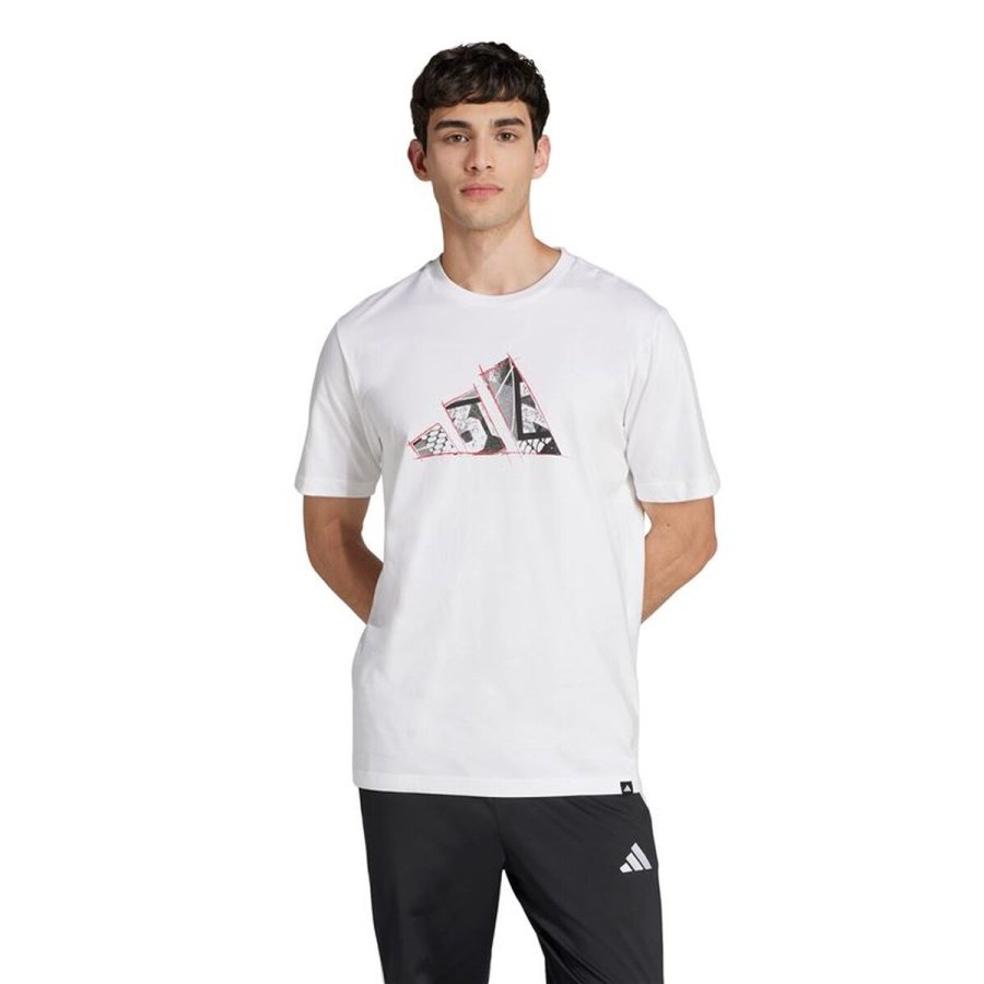 Kort�rmet T-shirt til M�nd Adidas Photo Logo Hvid #2
