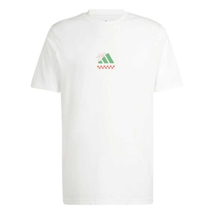 Kort�rmet T-shirt til M�nd Adidas Pizza Hvid #1
