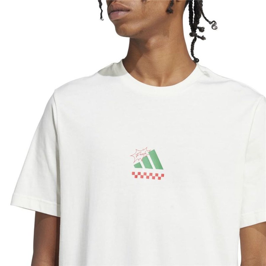 Kort�rmet T-shirt til M�nd Adidas Pizza Hvid #4