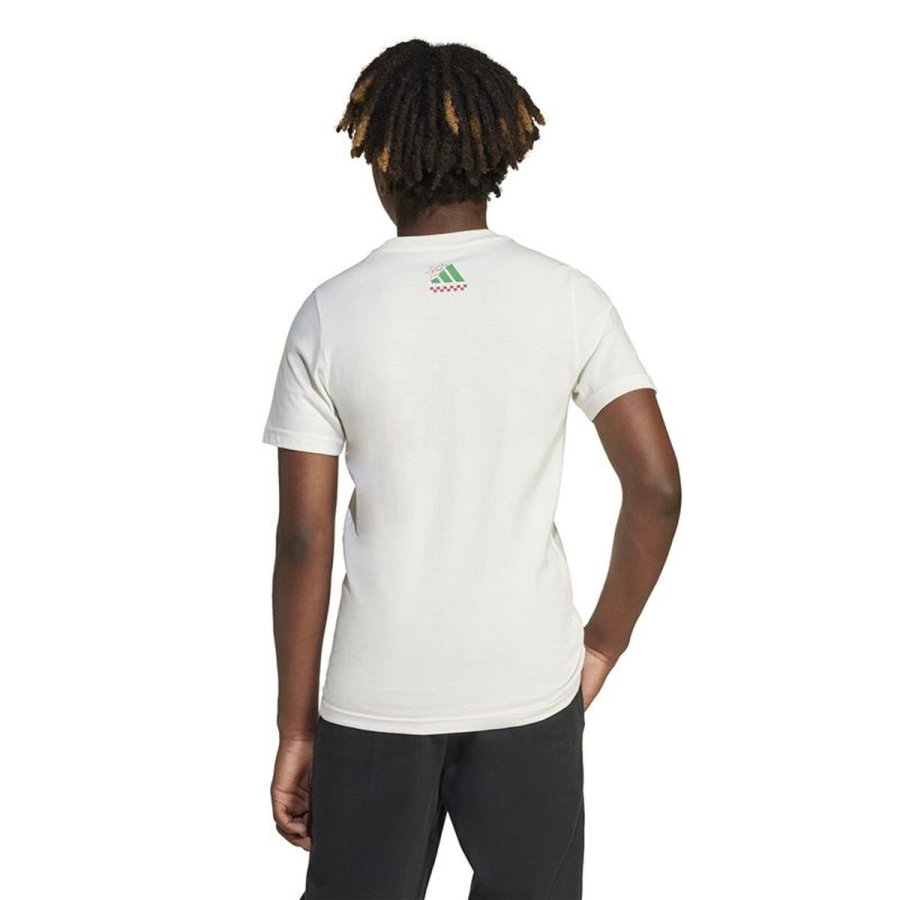 B�rne Kort�rmet T-shirt Adidas Pizza Hvid #3