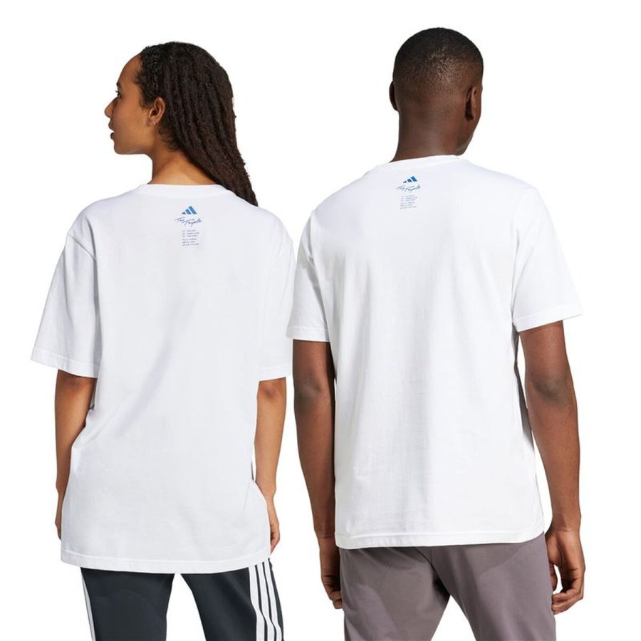 Kort�rmet T-shirt til M�nd Adidas Drink Hvid #5