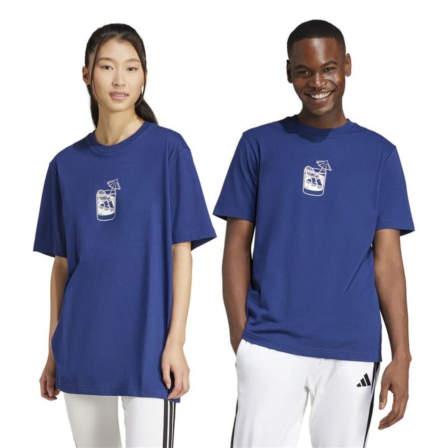 Kort�rmet T-shirt til M�nd Adidas Drink Bl� #6