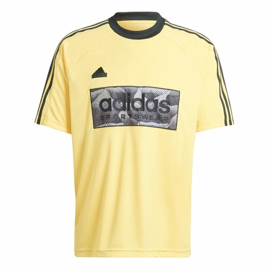 Kort�rmet T-shirt til M�nd Adidas Tiro Aop Gul #1