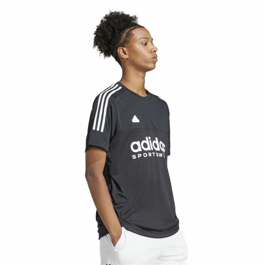 Kortrmet T-shirt til Mnd Adidas Tiro Q1 Sort #5