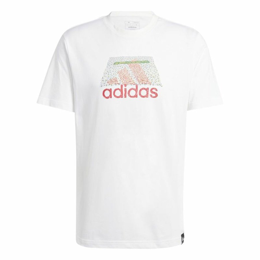 Kortrmet T-shirt til Mnd Adidas Codes Bos Graphic Hvid #1