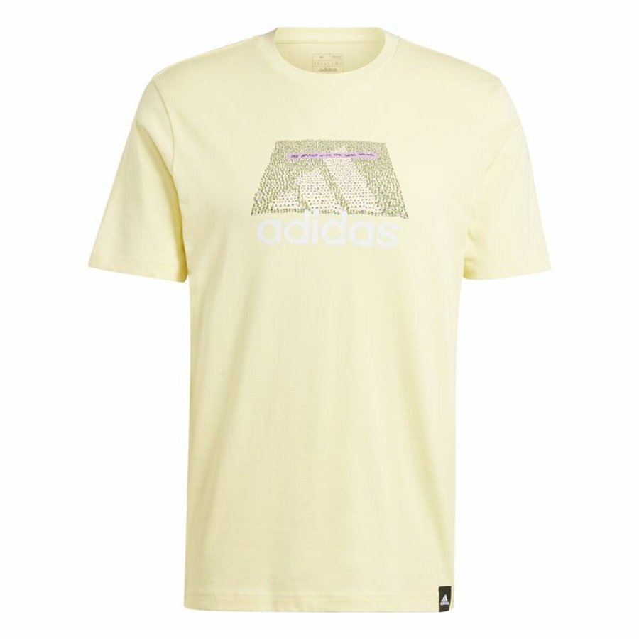 Kortrmet T-shirt til Mnd Adidas Codes Bos Graphic Gul #1