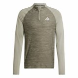 Langrmet T-shirt til Mnd Adidas Gym+ 3 Bandas 1/4Zip Brun #1