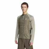 Langrmet T-shirt til Mnd Adidas Gym+ 3 Bandas 1/4Zip Brun #2