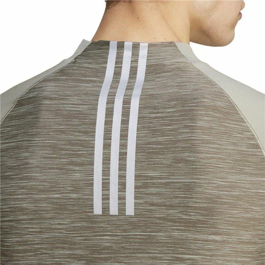 Langrmet T-shirt til Mnd Adidas Gym+ 3 Bandas 1/4Zip Brun #5