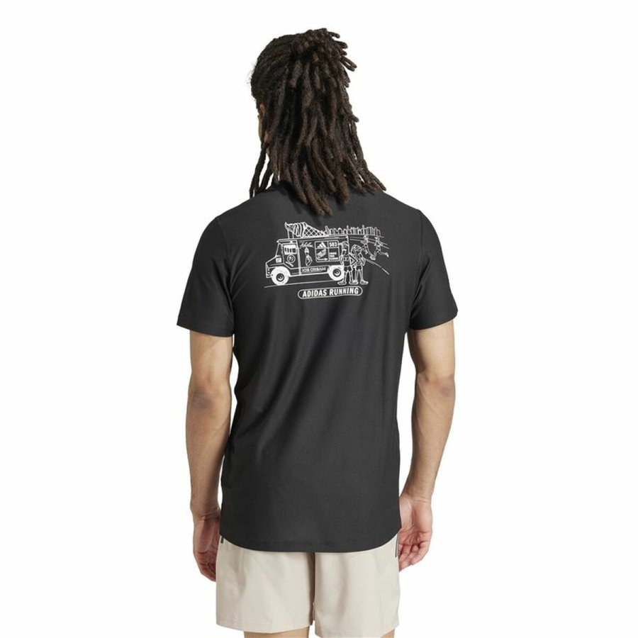 Kortrmet T-shirt til Mnd Adidas Running Ice Cream Graphic Sort #3