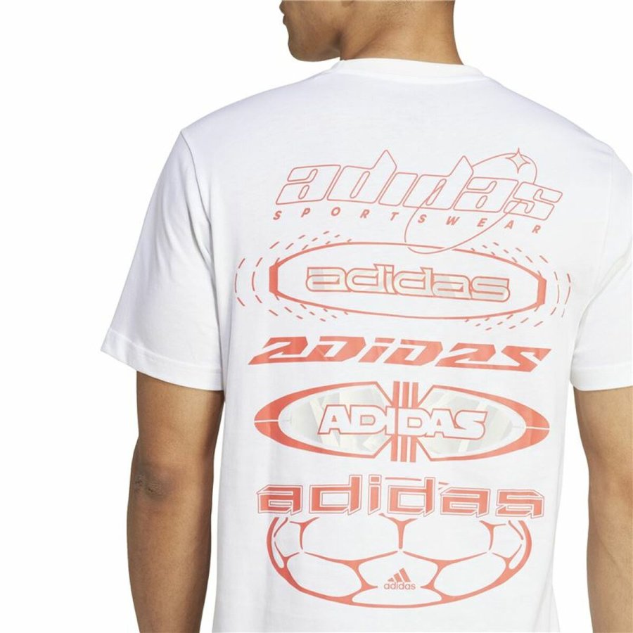 Kortrmet T-shirt til Mnd Adidas House Of Tiro Summer Graphic Hvid #5