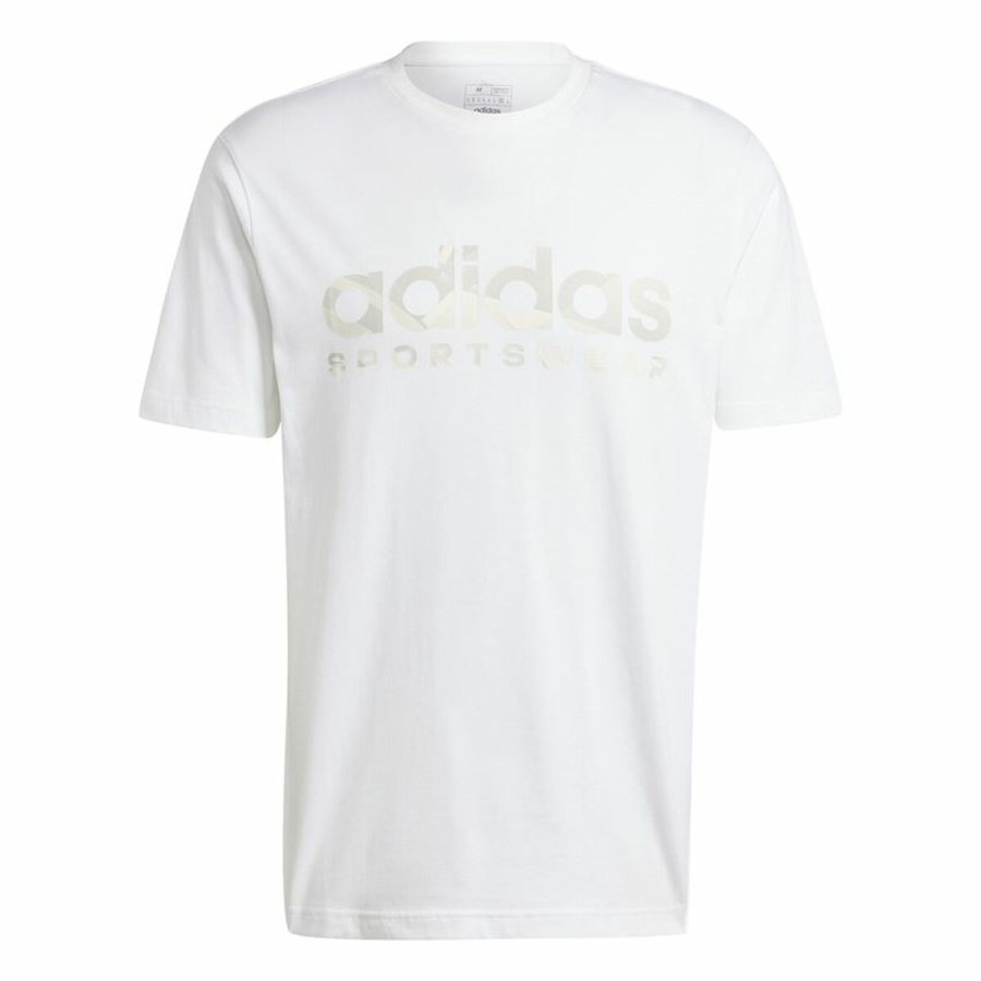 Kortrmet T-shirt til Mnd Adidas House Of Tiro Summer Linear Graphic Hvid #1