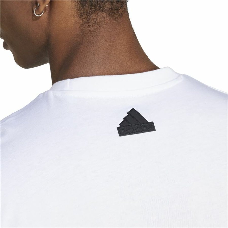 Kortrmet T-shirt til Mnd Adidas House Of Tiro Summer Linear Graphic Hvid #4