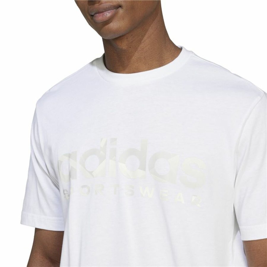 Kortrmet T-shirt til Mnd Adidas House Of Tiro Summer Linear Graphic Hvid #5