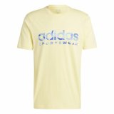 Kortrmet T-shirt til Mnd Adidas House Of Tiro Summer Linear Graphic Gul #1