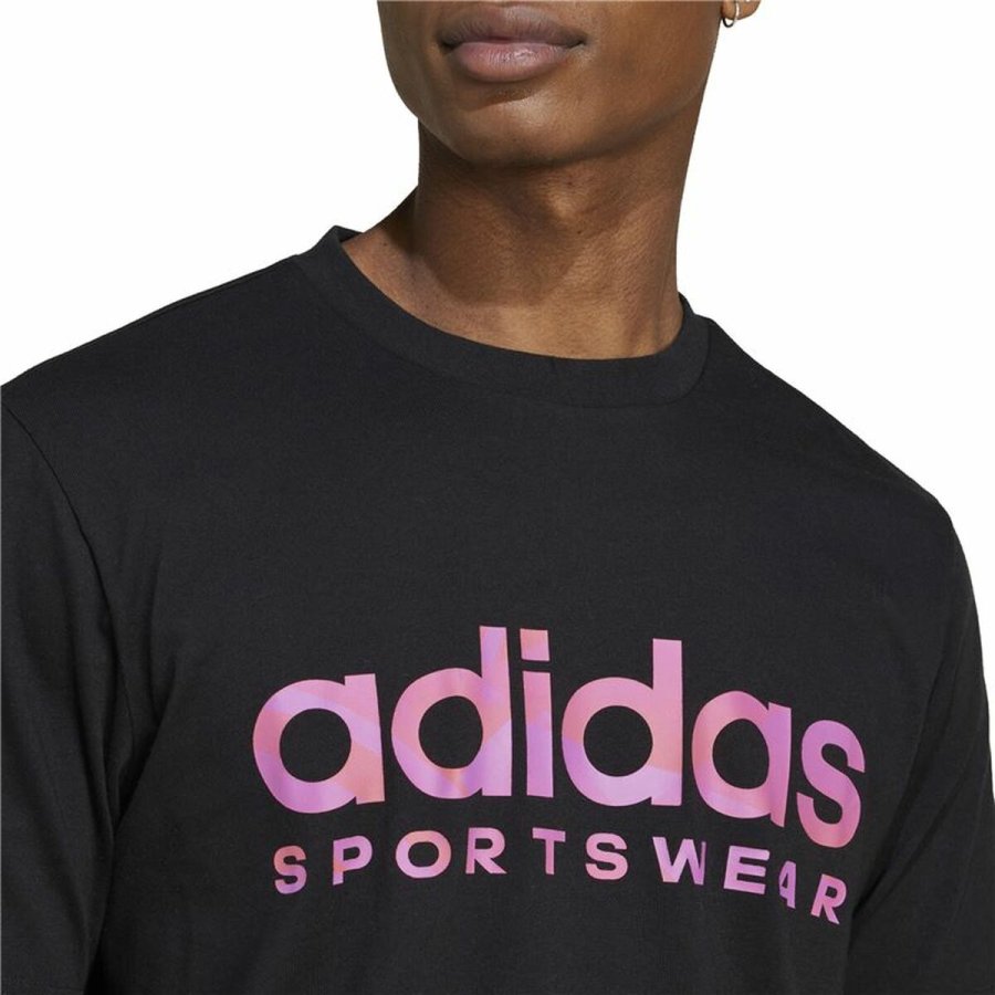 Kortrmet T-shirt til Mnd Adidas House Of Tiro Summer Linear Graphic Sort #5