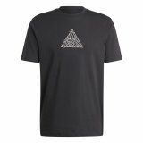 Kortrmet T-shirt til Mnd Adidas House Of Tiro Metallic Graphic Sort #1