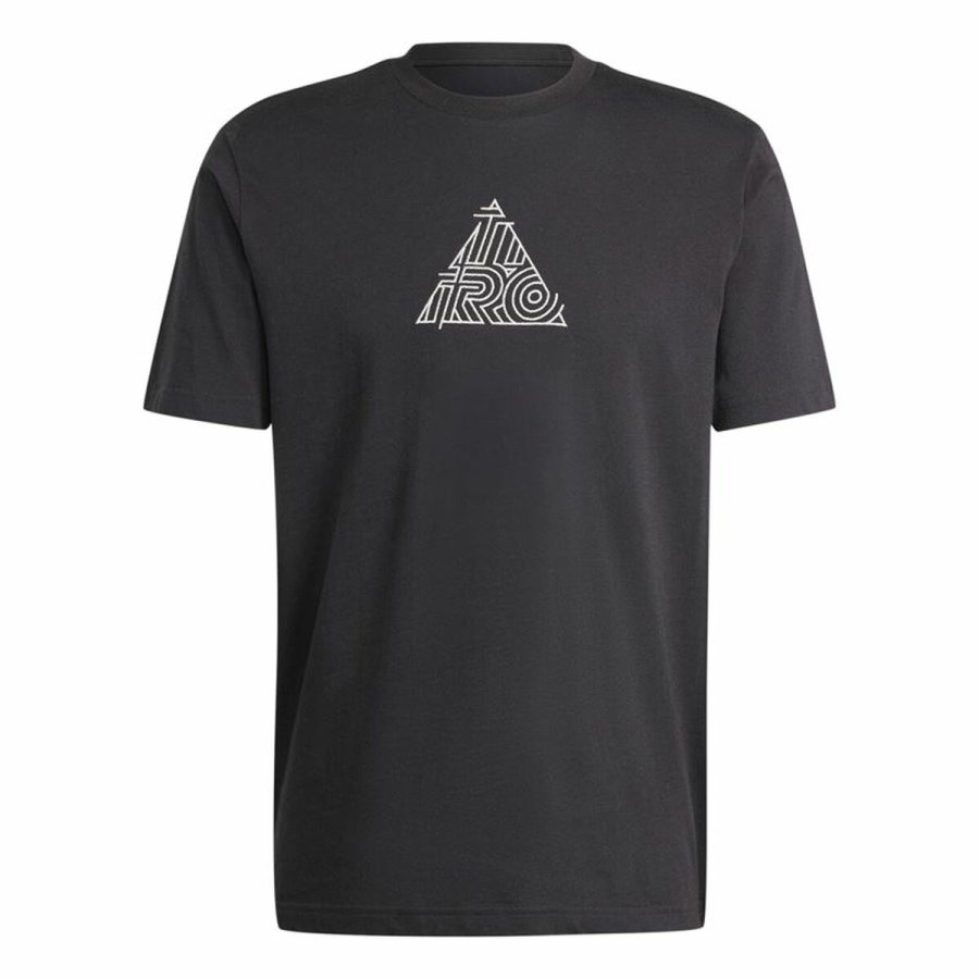 Kortrmet T-shirt til Mnd Adidas House Of Tiro Metallic Graphic Sort #1