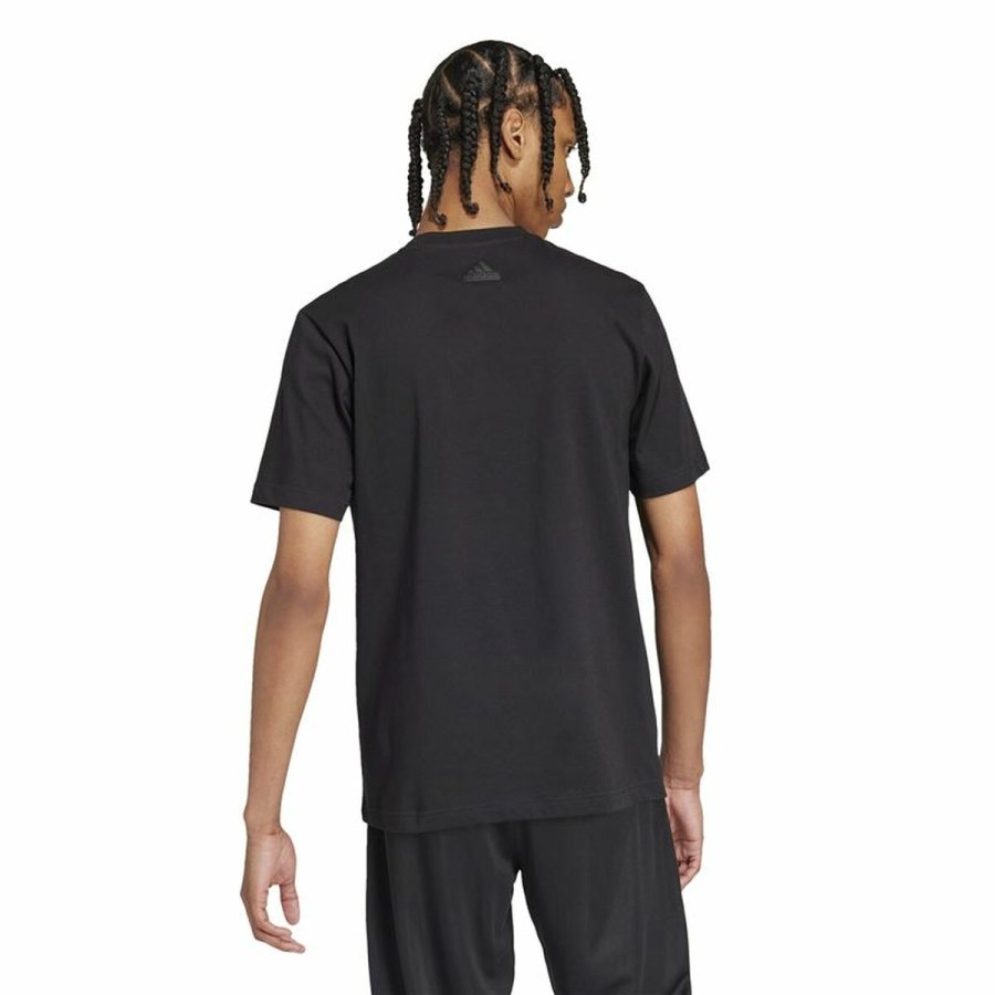 Kortrmet T-shirt til Mnd Adidas House Of Tiro Metallic Graphic Sort #3