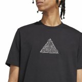 Kortrmet T-shirt til Mnd Adidas House Of Tiro Metallic Graphic Sort #4