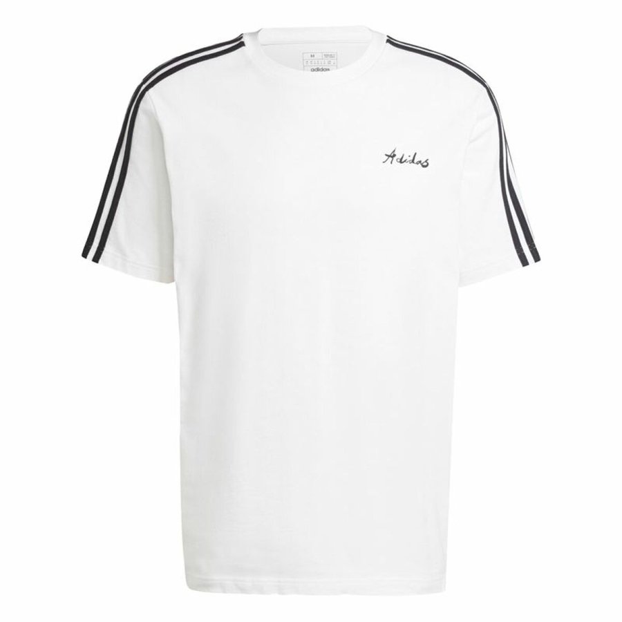 Kortrmet T-shirt til Mnd Adidas Gallery Graphic Hvid #1