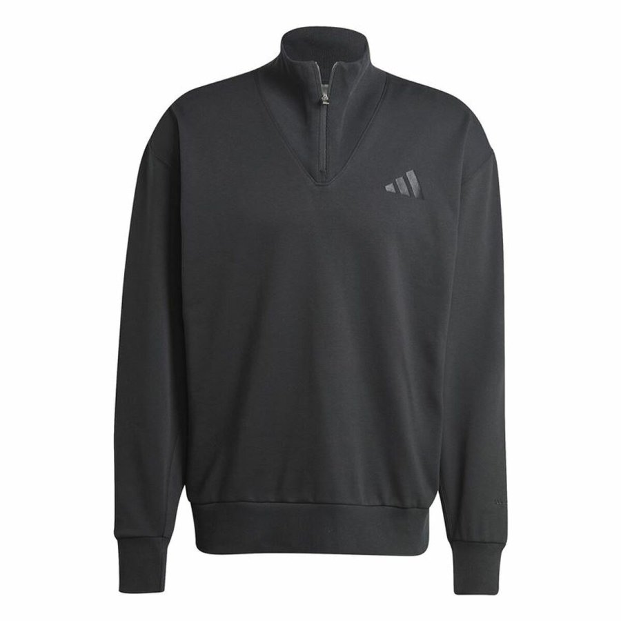 Sweaters uden Htte til Mnd Adidas All Szn Fleece 1/4 Zip Crew Sort #1