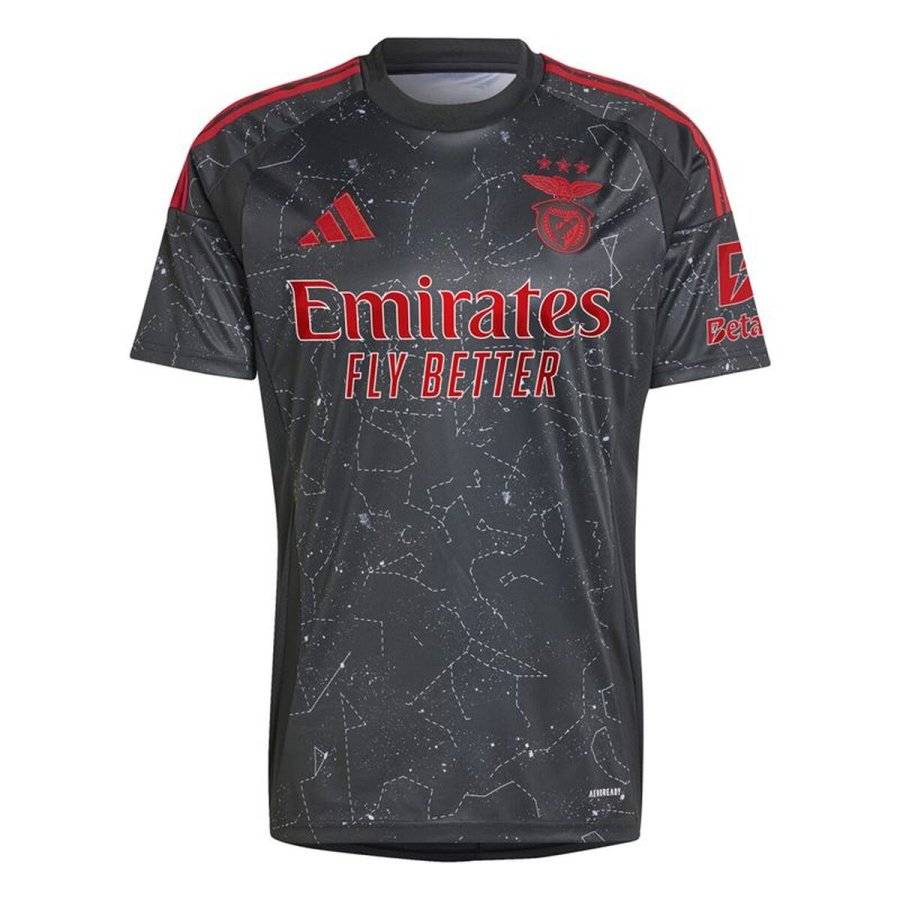 Kort�rmet fodboldtr�je til m�nd Adidas SLB Benfica Sort #1