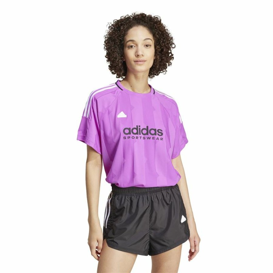 Kortrmet T-shirt til Mnd Adidas Tiro Cut 3 Lilla #2