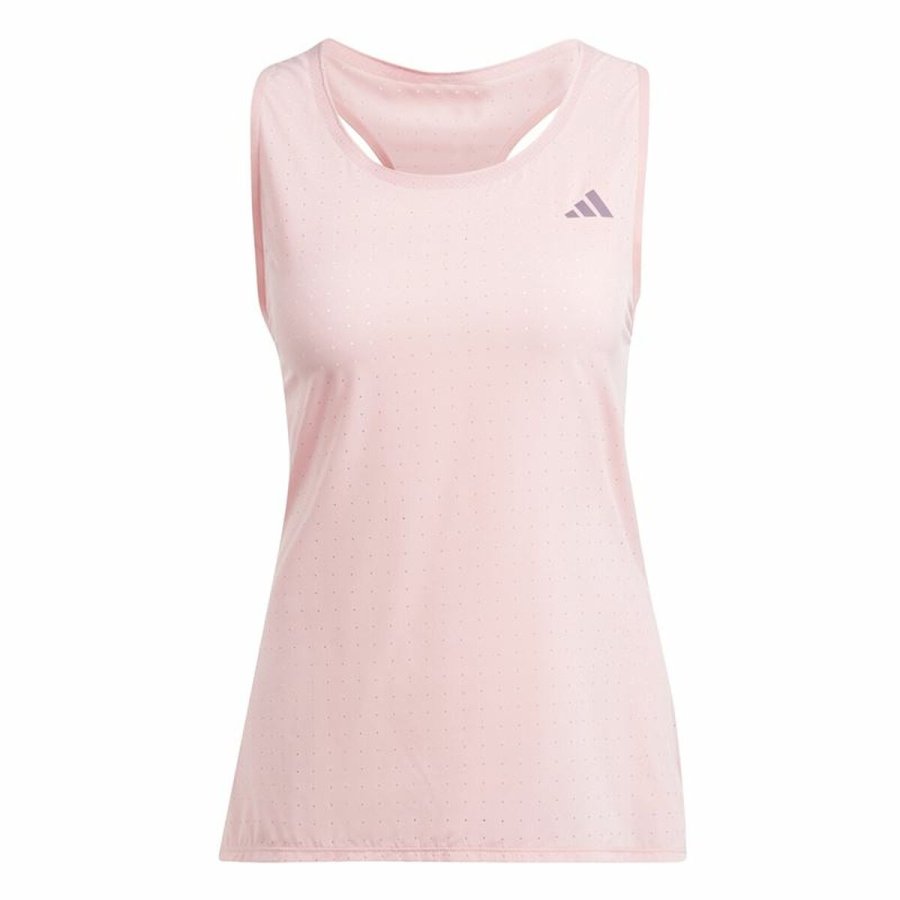 Kortrmet T-shirt til Mnd Adidas Adizero Pink #1