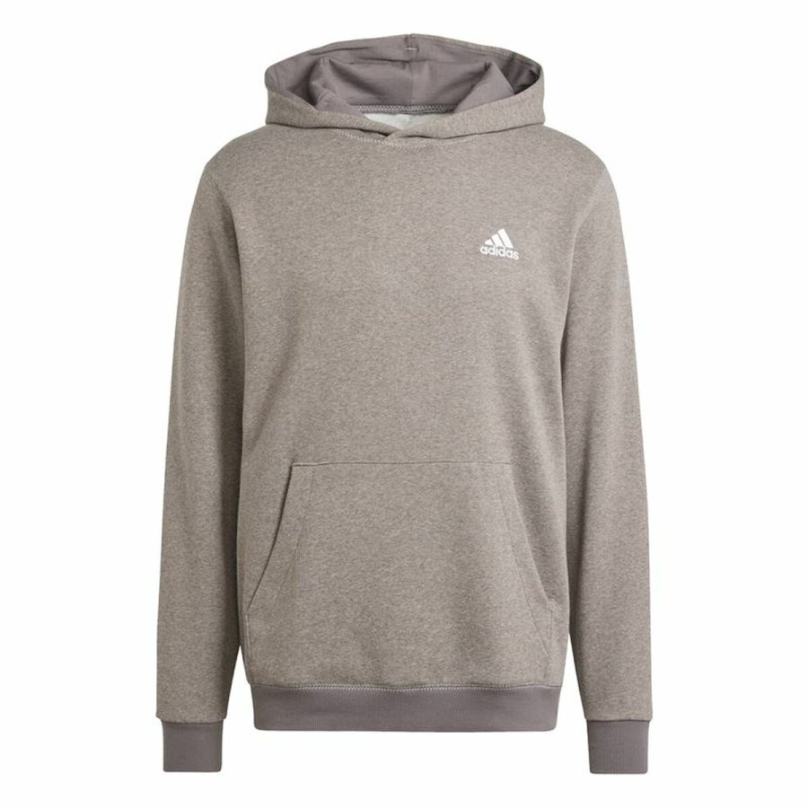Httetrje til Mnd Adidas Seasonal Essentials Melange Hoodie Brun Beige #1