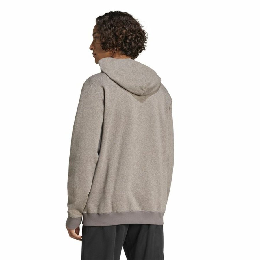 Httetrje til Mnd Adidas Seasonal Essentials Melange Hoodie Brun Beige #3