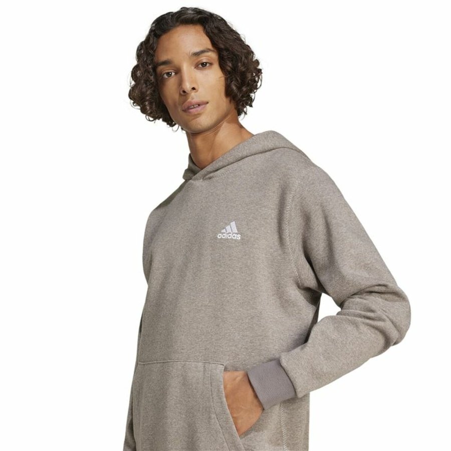 Httetrje til Mnd Adidas Seasonal Essentials Melange Hoodie Brun Beige #5