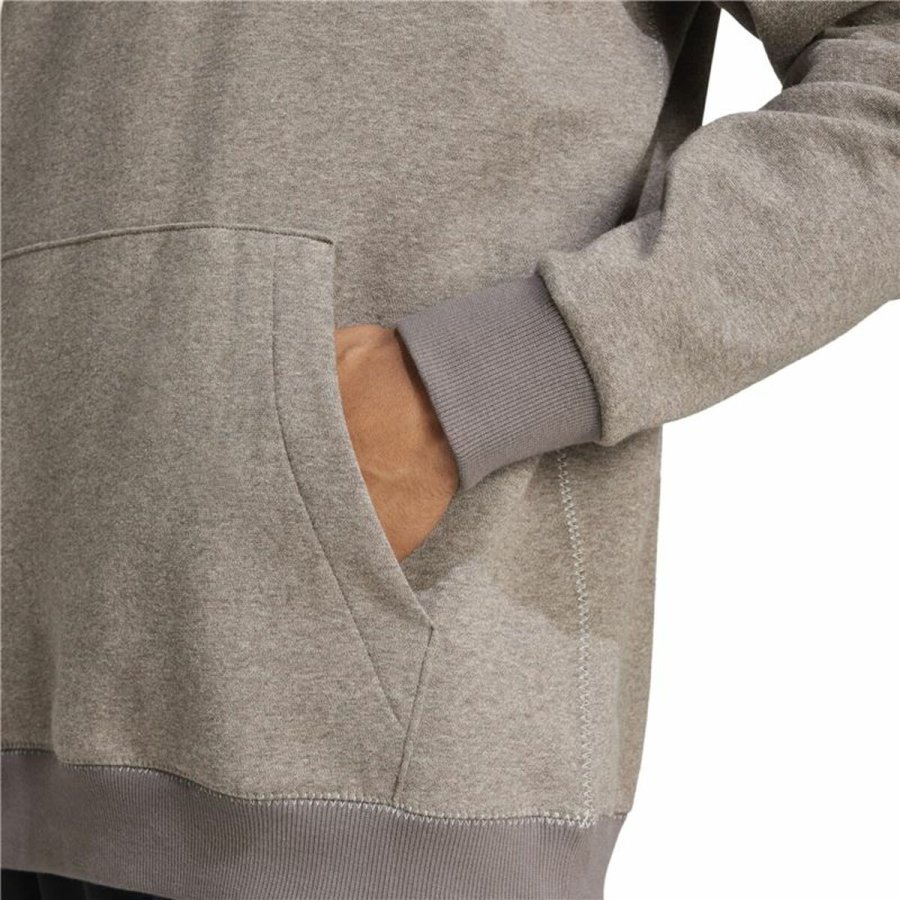 Httetrje til Mnd Adidas Seasonal Essentials Melange Hoodie Brun Beige #6