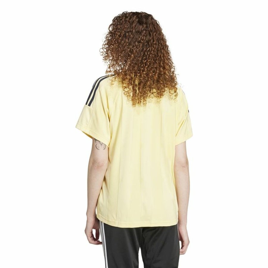 Kortrmet T-shirt til Mnd Adidas Tiro Cut 3 Bandas Jacquard Boyfriend Beige #3