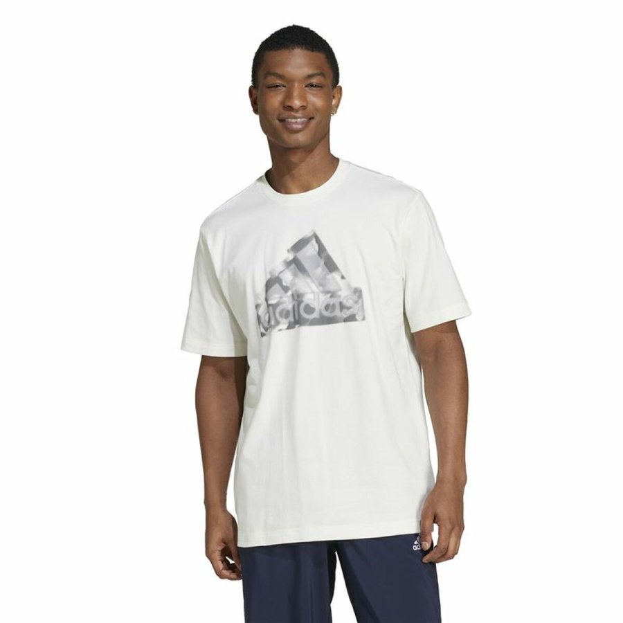 Kortrmet T-shirt til Mnd Adidas Future Icons Graphic Hvid #2